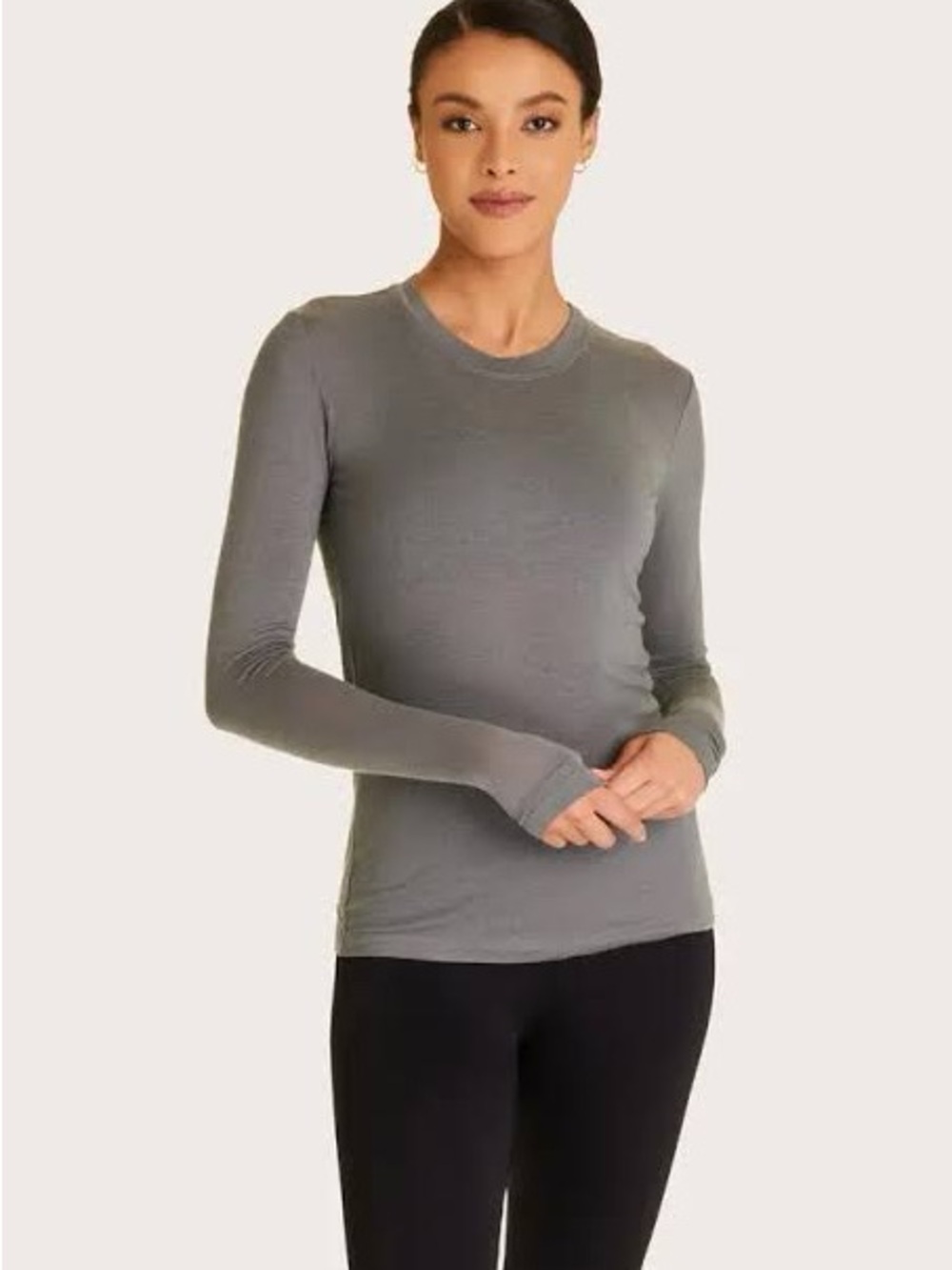 NWT Alala Washable Cashmere Long Sleeve Crew Gray Sz Small